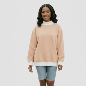 Nouveau sweat-shirt oversize pour femme, col montant, éco-responsable, avec broderie frontale et écusson à sequins, du Conseil National Pan-Hellénique - Product Image 1