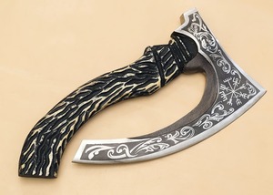 Couteau à pizza, hache à pizza, cadeau pour elle, couteau à pizza artisanal, cadeau pour elle avec étui en cuir - Product Image 4