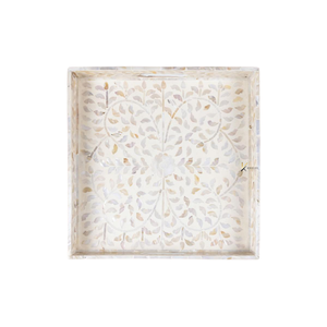 Bandeja de Servir Pulida con Diseño Floral de Nácar y Borde Festoneado para Uso en Catering - Product Image 2