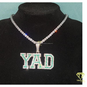 Pendentif Lettre YAD Iced Out en Moissanite, Chaîne Tennis, Bijoux Hip Hop Streetwear, Cadeau - Product Image 5