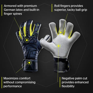 Guantes de Portero de Fútbol Juvenil, Látex Profesional, Estándar para Partidos, Transpirables, Correa de Muñeca Ajustable, Agarre Confiable en la Palma, Múltiples Tallas - Product Image 4