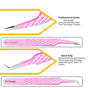 Best Quality Diamond Grip Fiber Plasma Color Coated Lash Tweezers <b>Eyelash</b> Extension Eyebrow <b>Tool</b> Pointed Boot Volume <b>Beauty</b> <b>Tool</b> - Product Image 2