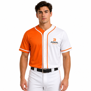 Vente en gros de maillots de baseball et de softball respirants 100% polyester, nouveau design, haute qualité, manches courtes pour hommes à prix avantageux - Product Image 3