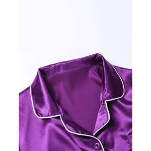 Ensemble de chemises de nuit en velours de soie 100% pour femmes, couleurs personnalisables, doux et respirant, manches courtes/longues, fermeture à cordon, toutes saisons - Product Image 4