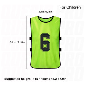 Maillots de football à séchage rapide, dossards d'entraînement de football pour jeunes, gilets de match respirants en maille, numérotés pour l'entraînement d'équipe - Product Image 3