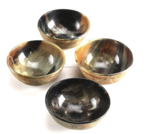 Tazón de Cuerno de Búfalo de Diseño Único, Hecho a Mano, Plato para Servir Natural, Vajilla Rústica para Mesa, Disponible para la Venta - Product Image 3