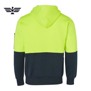 Sudadera con Capucha de Trabajo Personalizada para Hombre, Talla Grande, de Alta Visibilidad, Bicolor, con Serigrafía, de Poliéster, con Forro Polar de Seguridad - Product Image 2