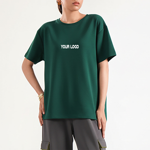 เสื้อยืดผู้หญิงแบบกำหนดเอง ลายสก็อต พิมพ์ลายโลโก้ด้วยความร้อน เป็นมิตรกับสิ่งแวดล้อม สวมใส่สบาย สไตล์ฮิปฮอป สตรีทแวร์ 100% - Product Image 1