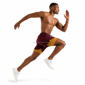 Custom Woven Label <b>Layered</b> Workout Shorts Quick Dry Polyester Built In Compression Shorts Elastic Waistband With Running New - Product Image 4
