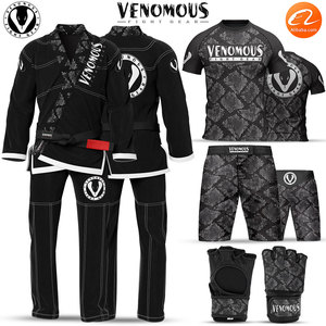 Venomous Black Viper MMA Gloves Leather <b>Open</b> Palm with short Finger Grappling Fight Gloves Durable Training Gear - Product Image 6