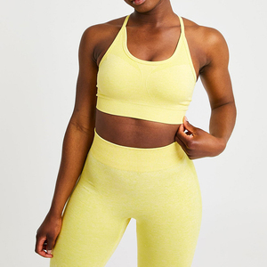 Soutien-gorge de sport pour femme grande taille, à logo frontal, à maintien élevé, col rond, dos croisé, respirant, séchage rapide, réglable, vente en gros - Product Image 4