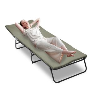 Lit de camping pliable robuste pour adultes, réglable à 5 positions, en tissu Oxford 1200D, avec sac de transport - Product Image 1