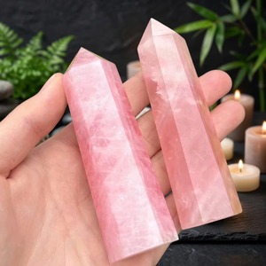 Premium Rose Quartz Tower Large <b>Crystal</b> Obelisk <b>Wand</b> Point Mineral Specimen Home Decor Healing Gift - Product Image 2