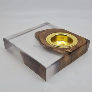 Resina epoxi pulida Aura opulida y quemador de Oud artesanal Mubkhar de madera para un lujoso hogar árabe y ambiente festivo - Product Image 6