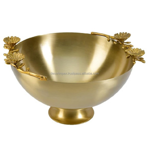 Tazón Decorativo de Latón de Alta Demanda, Tendencia Popular, con Base de Hojas, Tamaño y Forma Personalizables, Ecológico, para Fiestas - Product Image 4