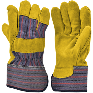 Gants de sécurité de qualité supérieure pour monteurs canadiens, en cuir de vachette pleine fleur robuste avec dos en coton, protection industrielle des mains - Product Image 4