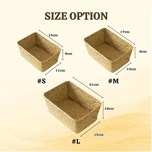 Ensemble de 3 paniers simples en jonc de mer, faits à la main, pour le rangement, vente en gros, écologiques, fabriqués au Vietnam - Product Image 2