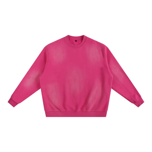 Unisex Acid <b>Wash</b> 100% Cotton Oversized Crewneck Sweatshirt Vintage Streetwear Custom Logo Printing Spring - Product Image 1