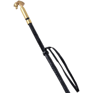 Látigo de Cuero Premium para Montar a Caballo |   Fusta de entrenamiento ecuestre hecha a mano con mango trenzado, varilla de equitación duradera, profesional para caballos - Product Image 2