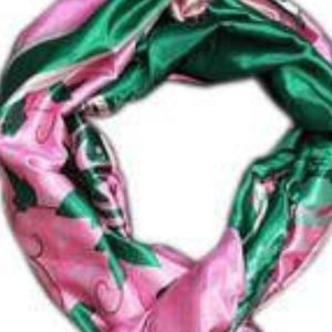 Écharpe AKA rose et verte en satin, écharpe de mode douce et légère, châle pour le cou de la sororité grecque pour femmes, toutes saisons - Product Image 6