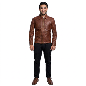 <b>Leather</b> <b>Jackets</b> <b>Men</b> Autumn Popular Style <b>Men</b> <b>Leather</b> <b>Jacket</b> Wholesale Zipper <b>Leather</b> <b>Jackets</b> for <b>Men</b> - Product Image 4