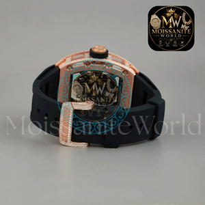 Premium Men Square Mechanical <b>Watch</b> <b>Diamond</b> Tourbillon Design Sapphire Crystal Luxury Sport <b>Watch</b> Stainless Steel Rubber Band - Product Image 2