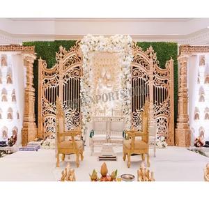 Escenario de Boda Estilo Sri Lankés Pelli Mandapam con Plataforma para Ceremonia de Boda de Princesa, Escenario para Ceremonia de Boda Fusion, Escenario Mandap Abierto para Boda en EE. UU. - Product Image 1