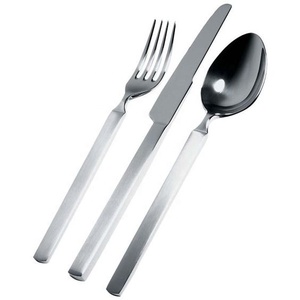 Restaurant de luxe moderne en acier inoxydable plaqué argent à long manche cuillère couteau et fourchette ensemble de couverts - Product Image 1