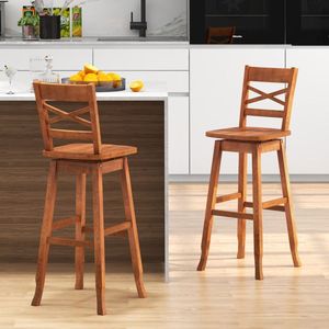 Set di 2 Sgabelli da Bar Moderni in Acciaio, Sedie Girevoli Alte 76 cm con Poggiapiedi per Cucina e Sala da Pranzo - Product Image 2