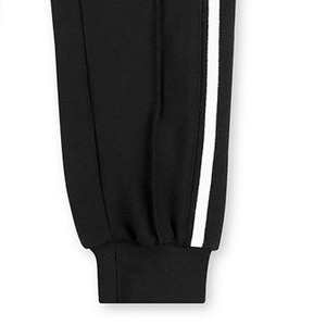 Men's Black Sweatpants With <b>White</b> Side Stripes Elastic Waist Casual <b>Joggers</b> Midweight Knitted Cotton Pants Autumn Wear - Product Image 2