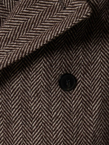 <b>Men's</b> Herringbone Wool Blend Overcoat <b>Double</b> <b>Breasted</b> Long <b>Coat</b> Turn-Down Collar Breathable Windproof Winter Outerwear <b>Coats</b> - Product Image 6