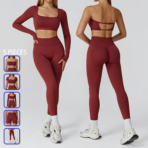 Custom Seamless Yoga Set Women High Waist <b>Leggings</b> With Multiple Top Styles Breathable Stretchy Fitness Wear Sportswear - Product Image 2