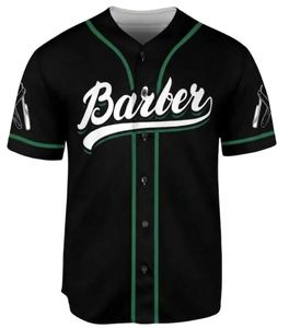 Maillot de baseball personnalisé à rayures vertes avec nom pour hommes - Product Image 1