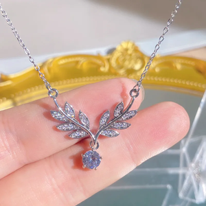 Collar con gotas de agua para mujer, colgante con incrustaciones de circonita, hecho de acero inoxidable 304 con cadena de cable chapada en oro de 0,03 µm - Product Image 2