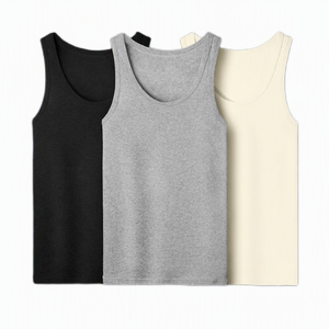 Débardeur en coton pour homme, 100 % coton, sans manches, pour le sport d'été, sous-vêtement de base absorbant pour personnes d'âge moyen et âgées - Product Image 4