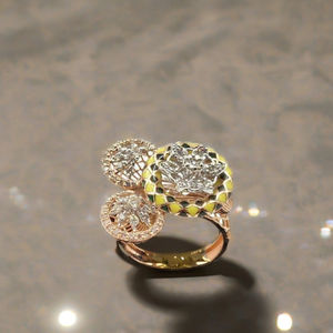 แหวนเพชรแท้ทรงบริลเลียนต์คัต สไตล์ชาติพันธุ์ ชุบโรเดียม ประดับด้วยทองคำขาว 14k ชุบทองคำขาว ประดับเพชร IGI Certified สำหรับสุภาพสตรี - Product Image 3