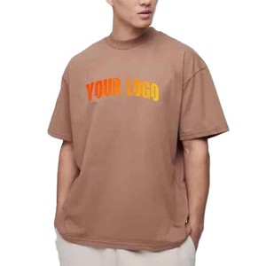 Fashionable Blank Front <b>T</b>-<b>shirts</b> <b>Thick</b> Heavyweight 100% Cotton Loose Fit 250GSM Custom Digital Printing Hip Hop Style <b>T</b>-<b>Shirt</b> - Product Image 1