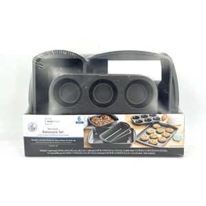 Lot de 6 ustensiles de cuisson antiadhésifs gris en acier au carbone, faciles à enlever et à nettoyer - Product Image 6