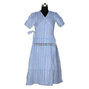 2025 llegada bloque de mano impreso algodón Kimono Rajasthan impreso Albornoz en algodón puro hecho a mano algodón vestido de noche para mujeres - Product Image 1