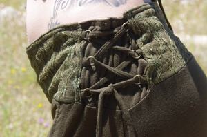 Jupe longue bohème en dentelle avec ourlet à volants, style hippie gypsy, pour festivals, à prix de gros - Product Image 2