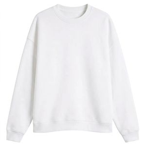 Wholesale Unisex <b>White</b> Crew Neck <b>Sweatshirt</b> Regular Fit Knitted 100% Cotton Pullover Casual Breathable Winter Wear Custom - Product Image 1