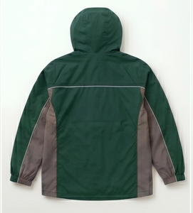 Chaqueta Casual de Hombre Verde con Capucha, Impermeable, Recubierta de PU, de Poliéster, para Otoño, Corte Regular, Cuello Camisero, Cierre de un Solo Botón - Product Image 2