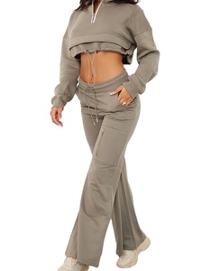 New Arrival Women's Plus Size Fleece Tracksuit Custom Logo Sweat Suit for Running Casual Wear Eco-Friendly Winter Sweatpants - Product Image 1