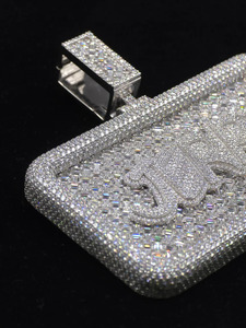 Colgante Jerry Letter de Moissanita, Plata 925 con Baño de Rodio, Corte Redondo, Unisex, Amuleto de Lujo - Product Image 3