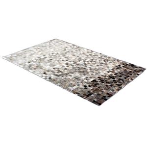 Multi-Size 2025 Elegant Persian Woven Striped <b>Rug</b> Cowhide Leather Cotton Blend Pet Friendly Non-Slip Low Pile <b>Grey</b> White Tan - Product Image 3