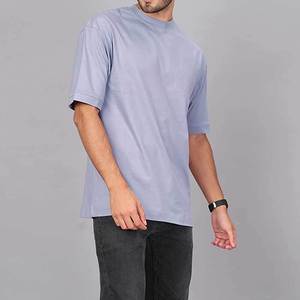 Street Style Casual Breathable 100% Cotton Oversize Lightweight Blank Men's Short Sleeve T-Shirts Solid Knitted Sporty T-Shirts - Product Image 2