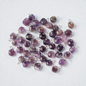 Colgante de Plata de Ley 925 con Amatista en Forma de Cubo – Charm de Joyería con Gema Morada Facetada - Product Image 1
