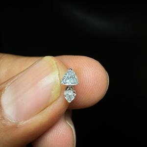 Modern Inverted Pyramid Diamond Dangle <b>Earring</b> In 14K Gold For <b>Tragus</b> And Helix <b>Piercing</b> - Product Image 3
