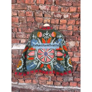 Hand Embroidered Velvet Jacket Floral Pattern Mandarin Collar Full Sleeve <b>Women's</b> <b>Coat</b> Cotton Lining Winter Style - Product Image 6