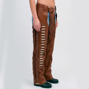 Chaps de cuero de gamuza premium para mujer, hechos a medida, disponibles al precio más bajo. - Product Image 5